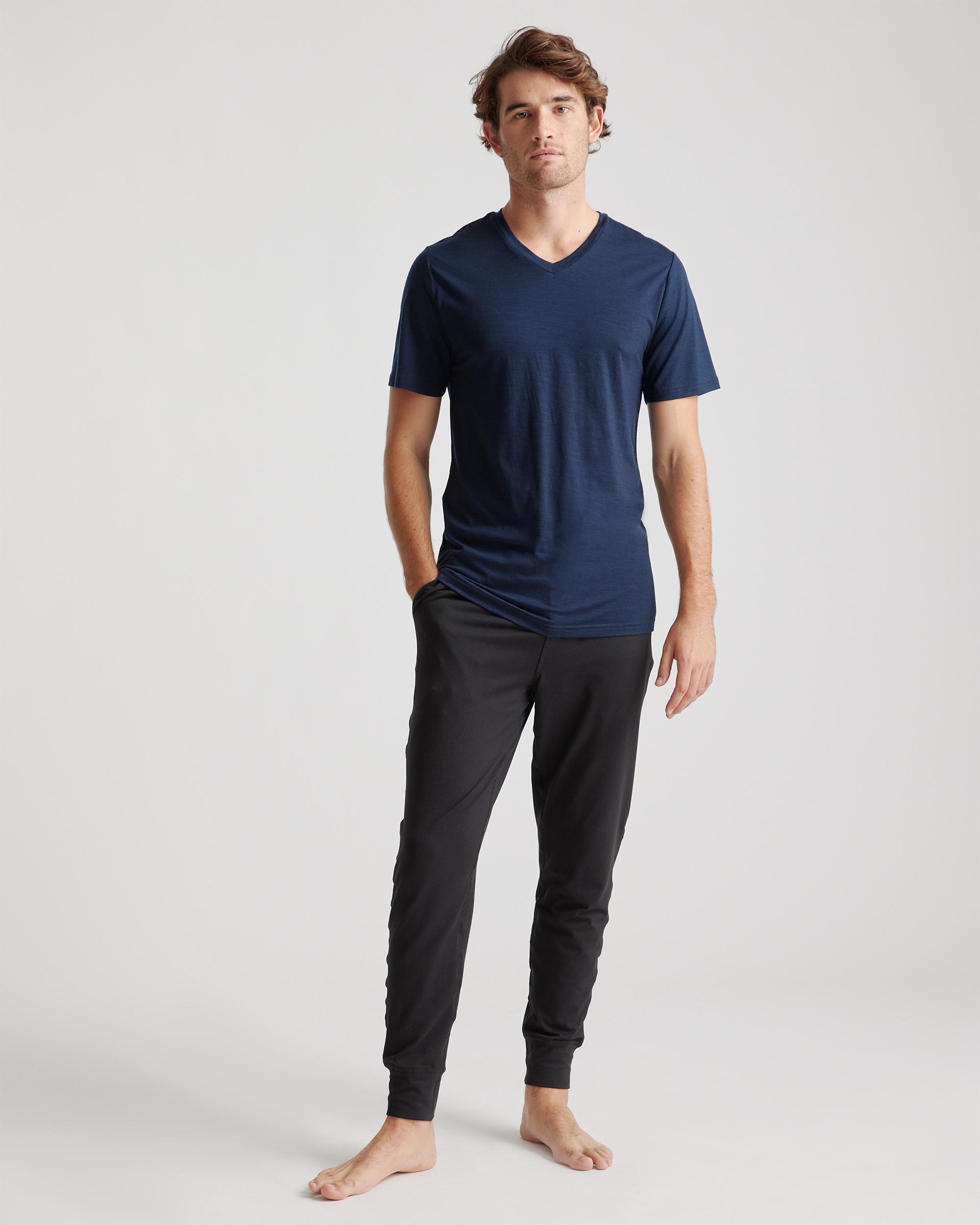 Quince | Men's 100% Merino Wool All-Season V-Neck Base Layer T-Shirt Merino/Cotton Product Image