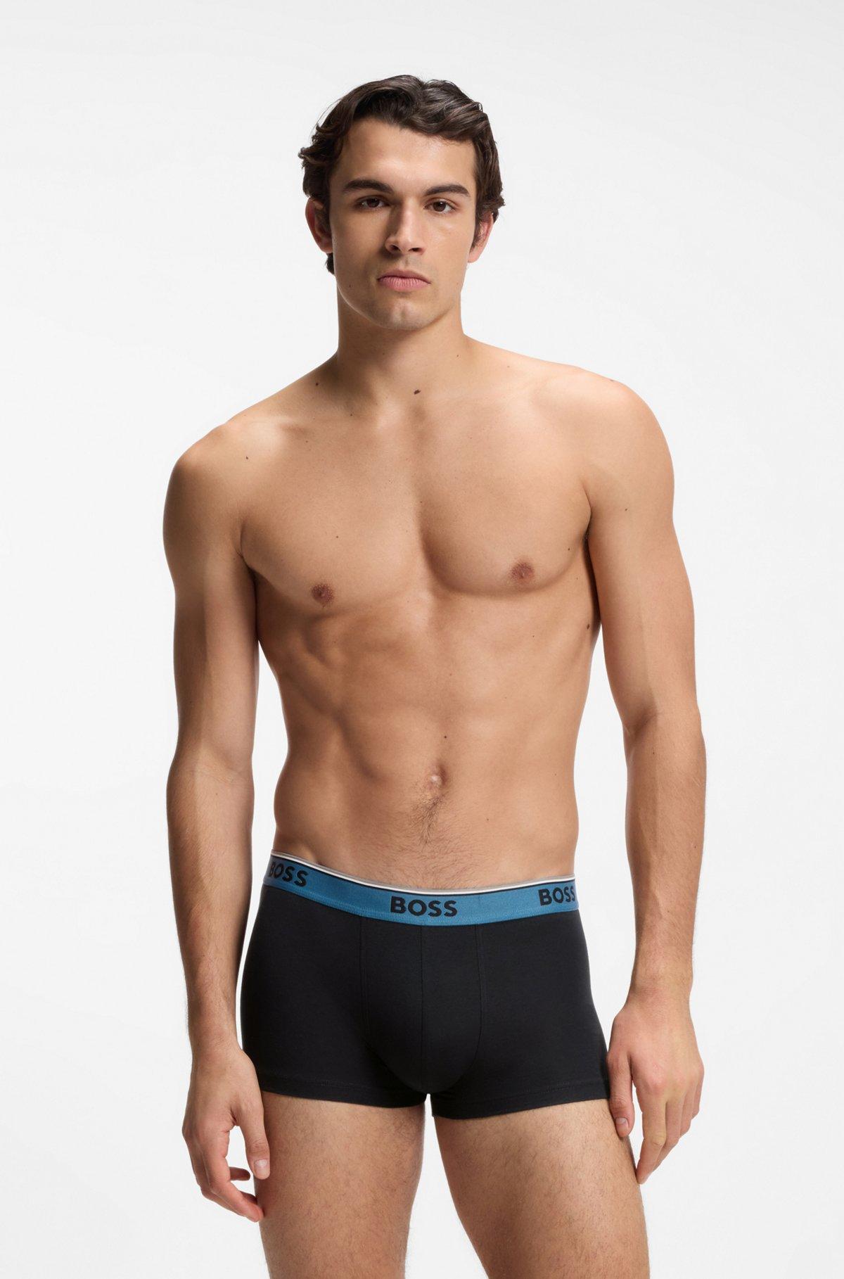 Three-pack of stretch-cotton trunks with logo waistbands Product Image