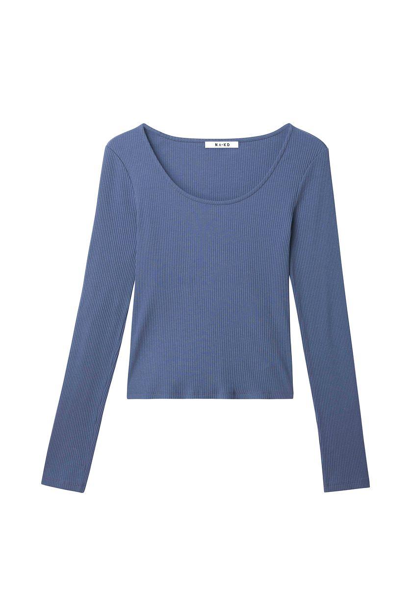 Scoop Neck Ribbed Top Product Image