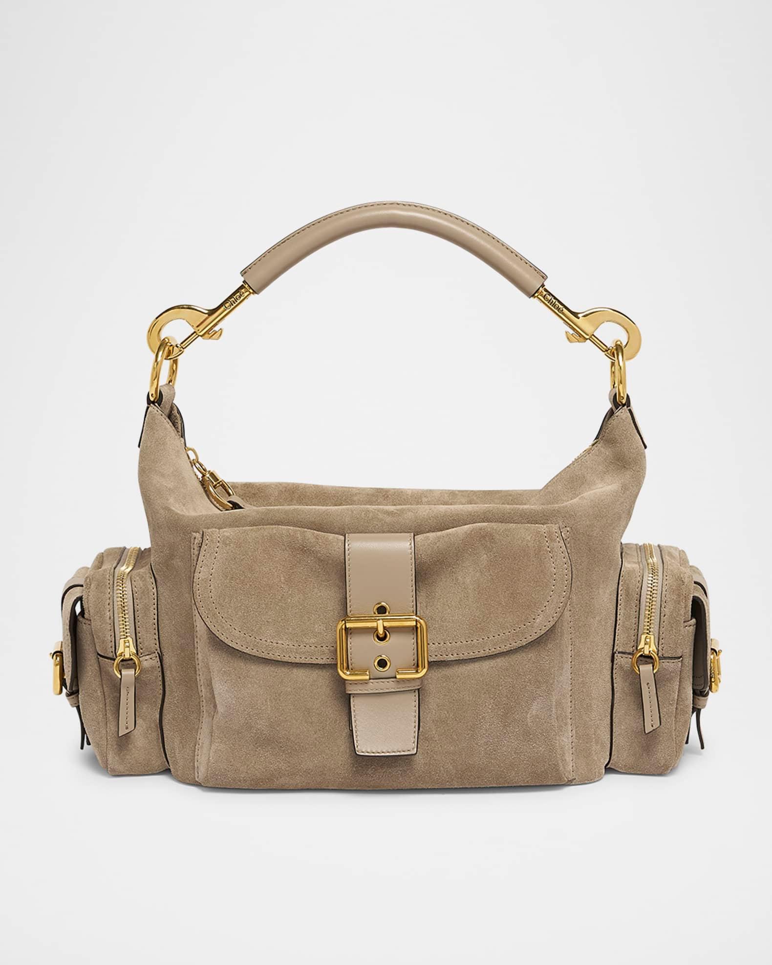 Medium Camera Shoulder Bag in Suede  Product Image