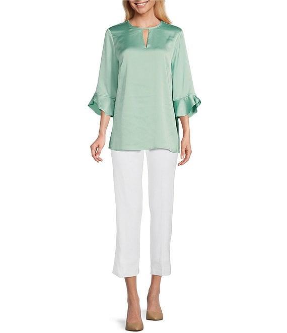 Ming Wang Lined Knit Pull-On Ankle Pants Product Image