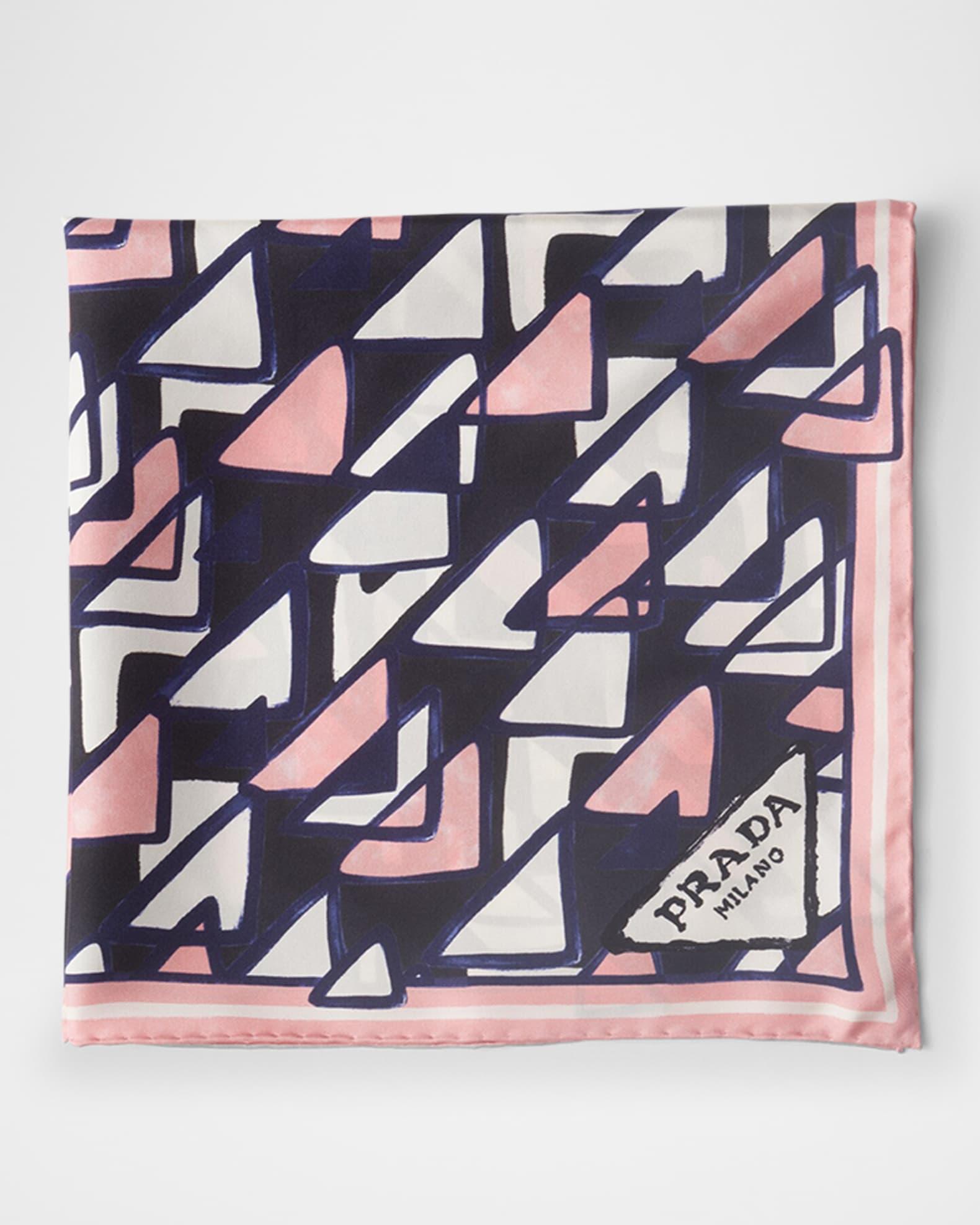 Triangle Logo Print Silk Scarf Product Image