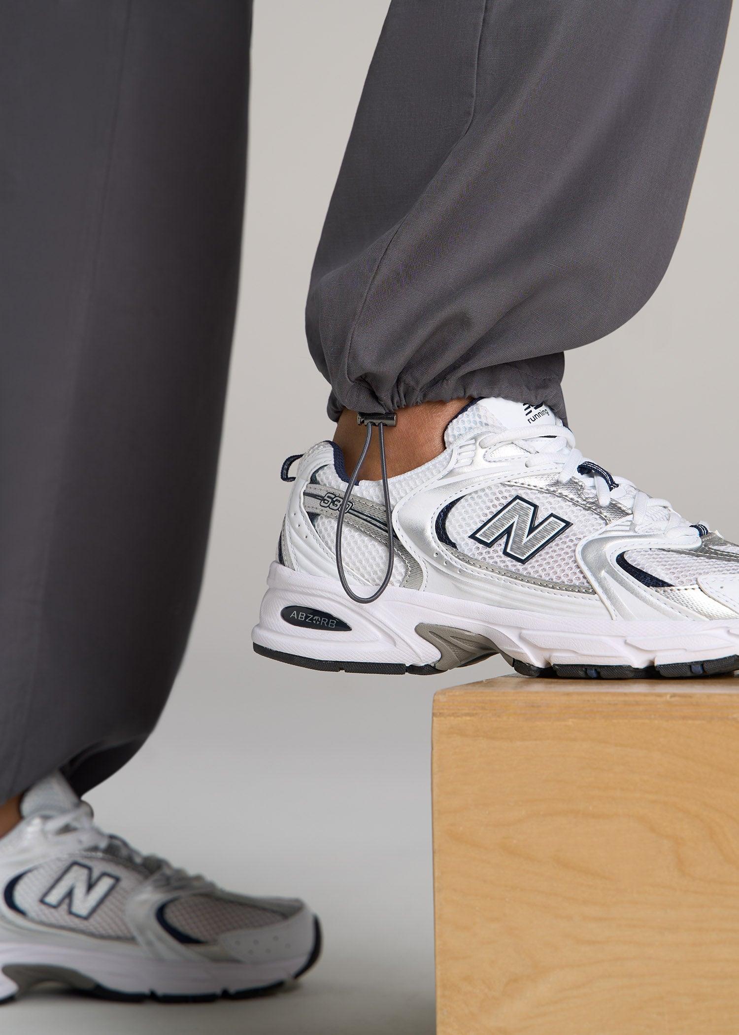 High Rise Cargo Parachute Pants for Tall Women in Slate Female Product Image