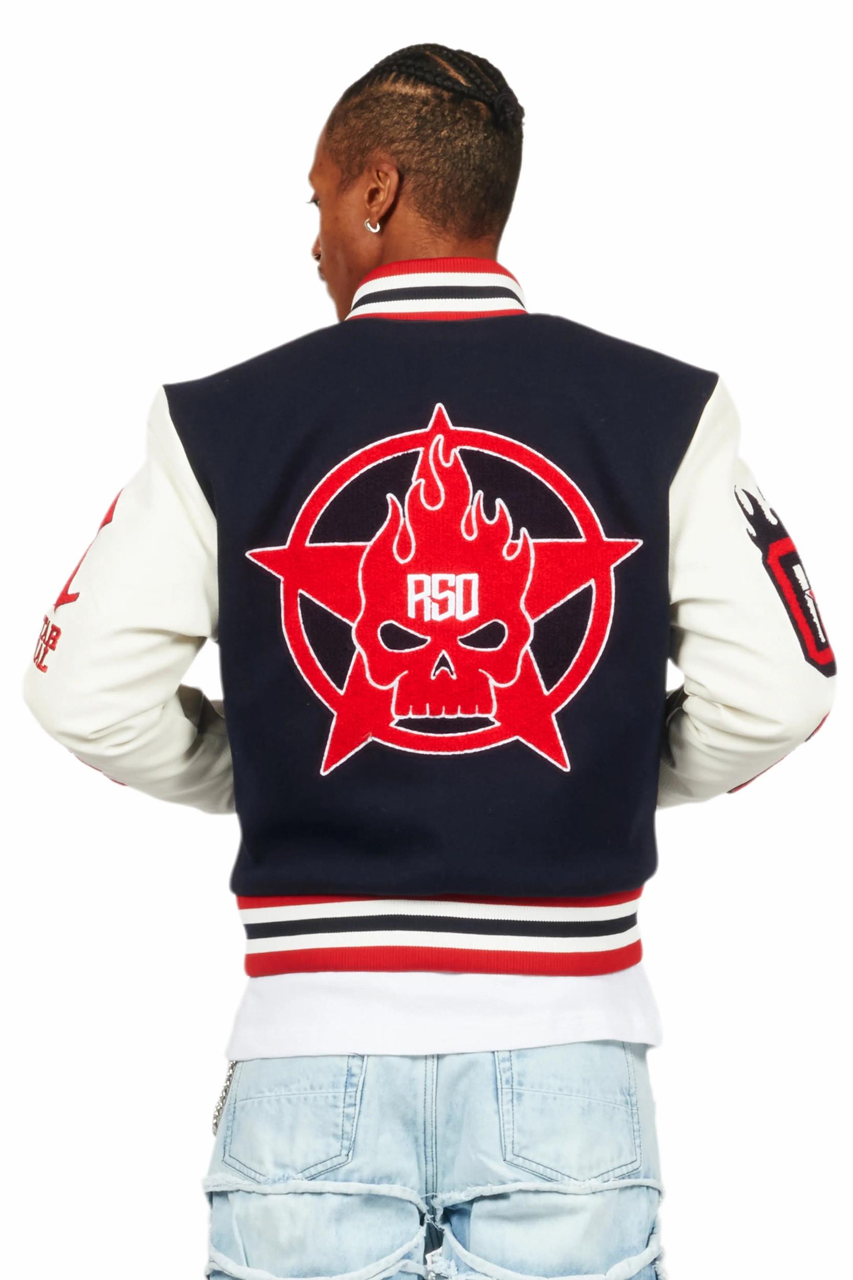 Skoll Navy Varsity Jacket Male Product Image