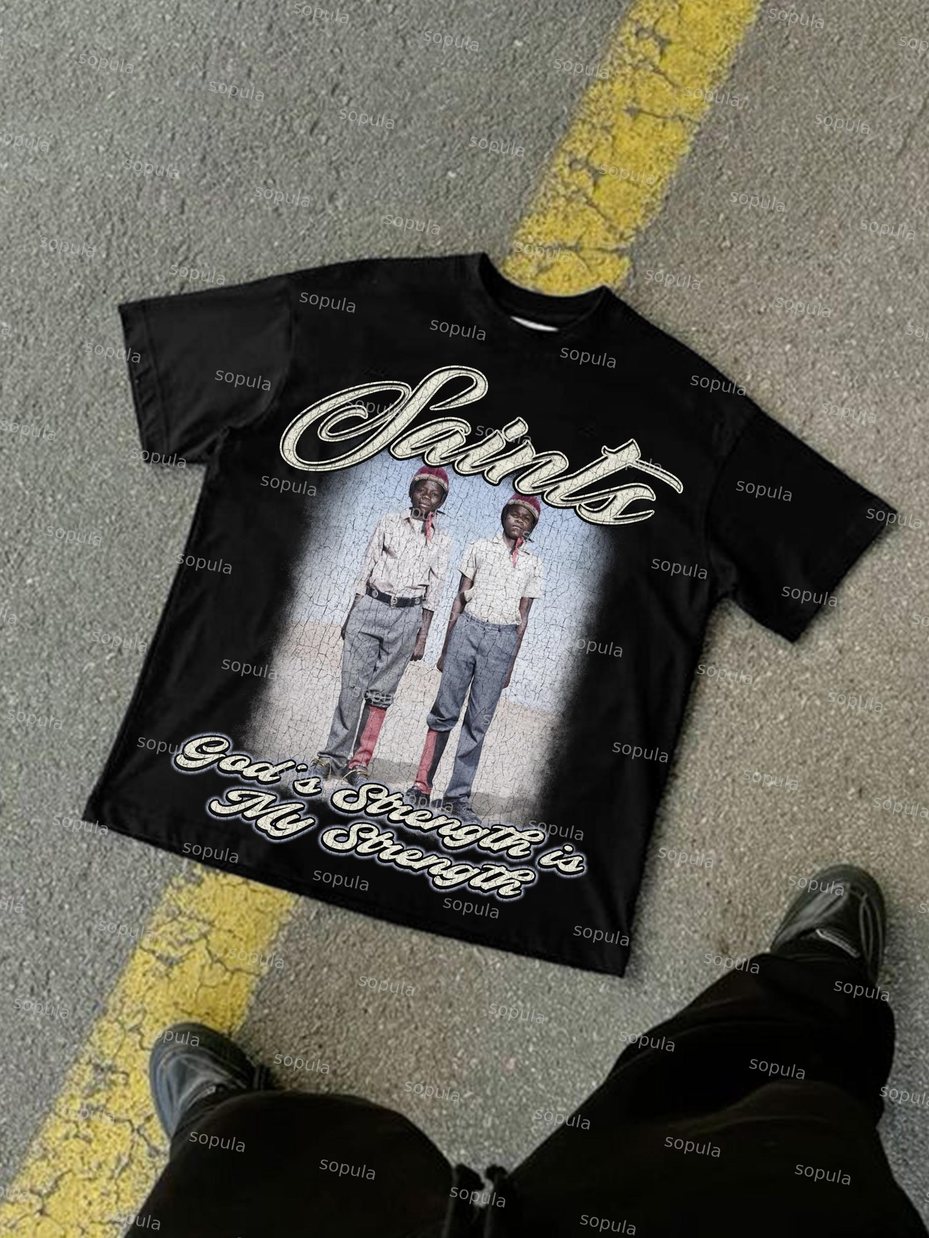 Saints Vintage Character Graphic Cotton T-shirt Product Image