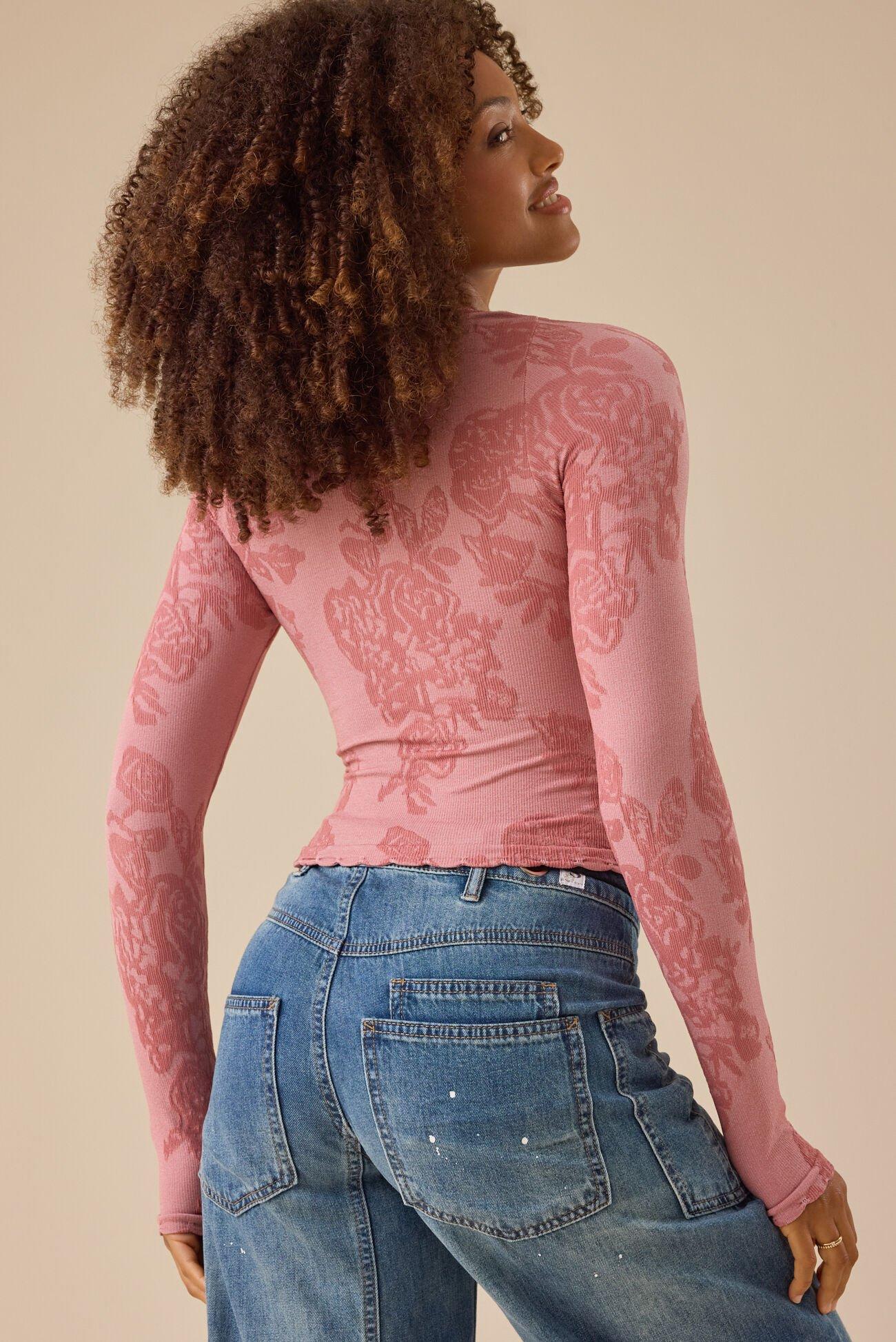 Twila Long Sleeve Jacquard Cami Product Image