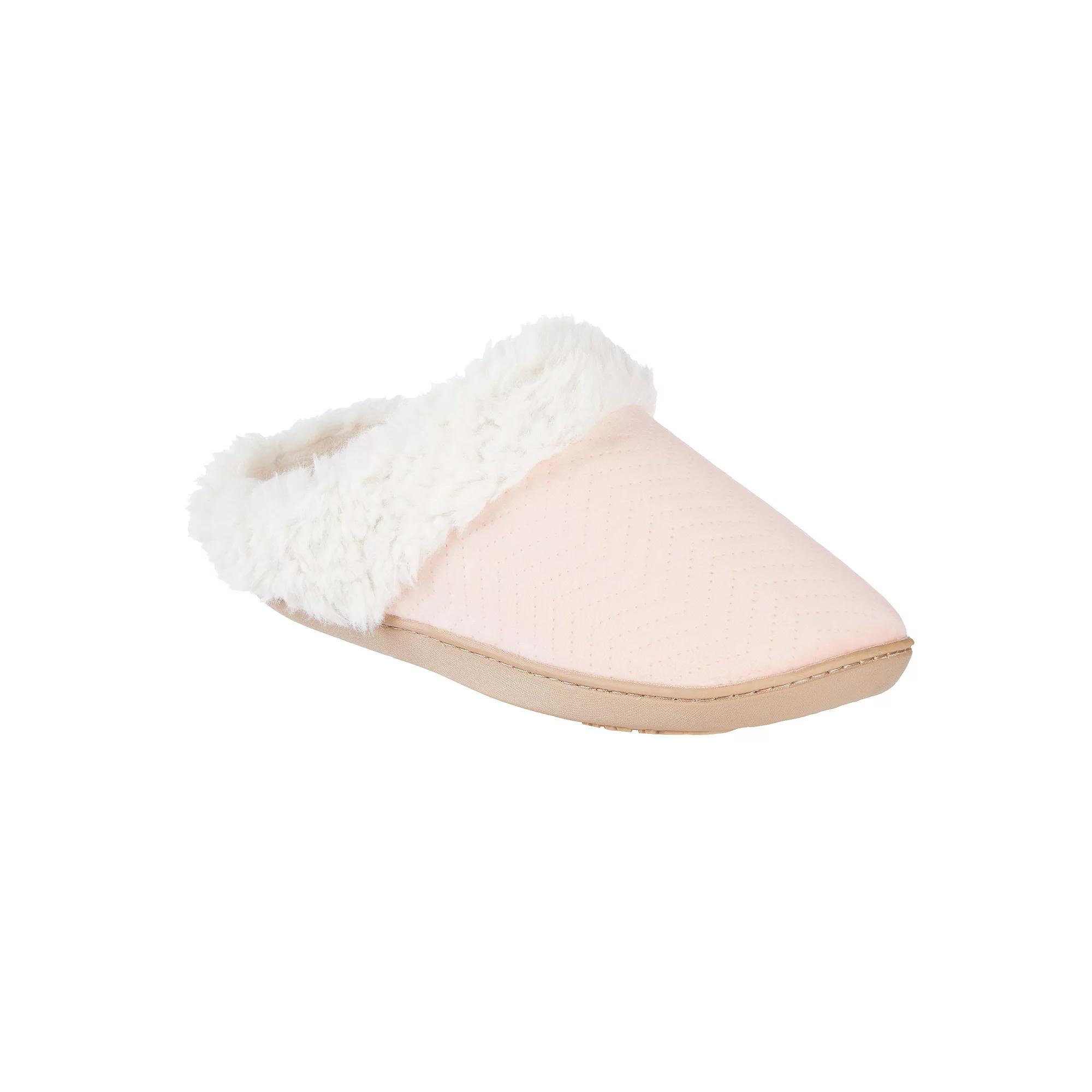 isotoner Louise Quilted Chevron Velour Women's Clog Slippers, Size: Large, Delphinium Product Image