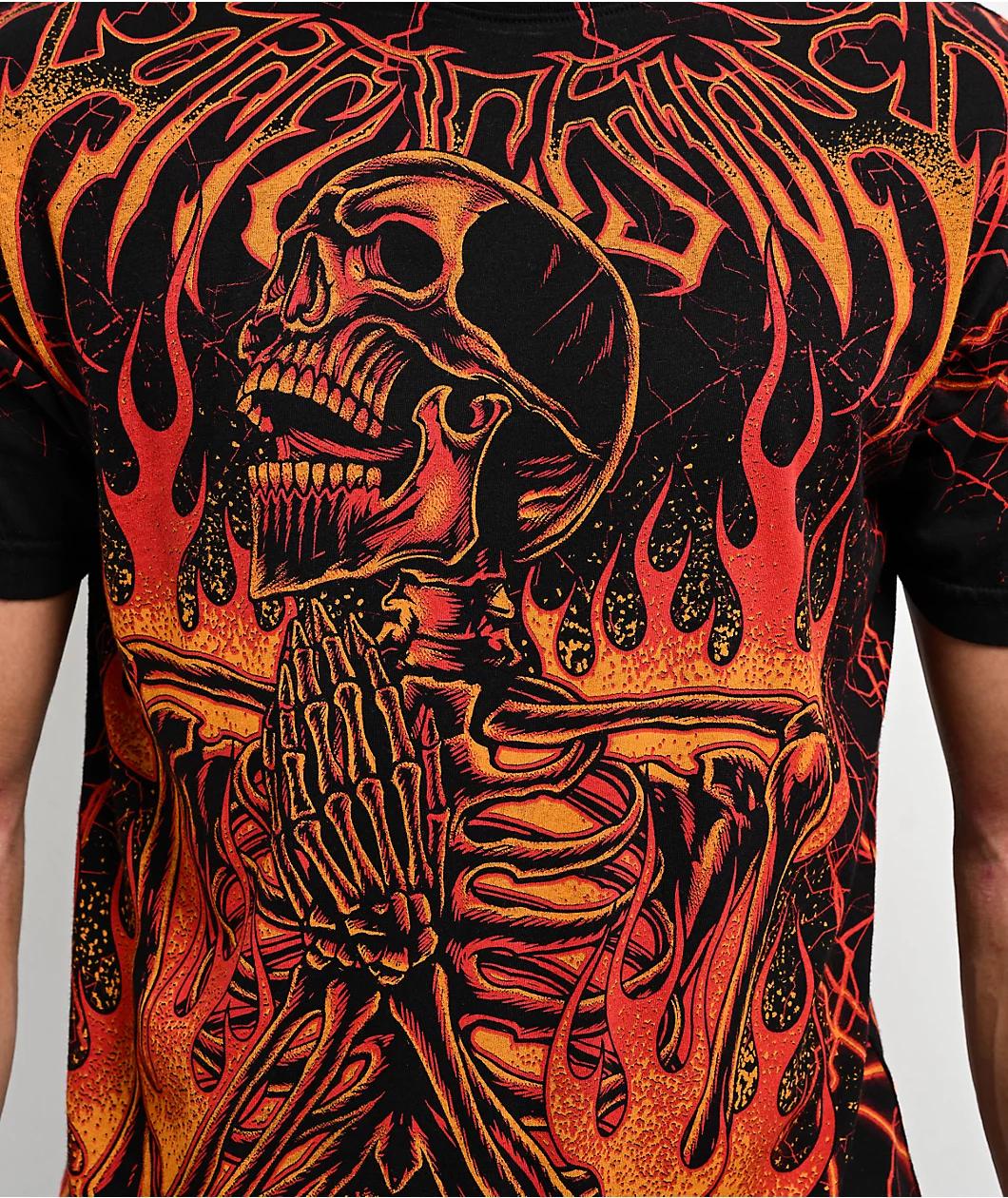 Affliction Infernal Nightmare Black & Red T-Shirt Product Image