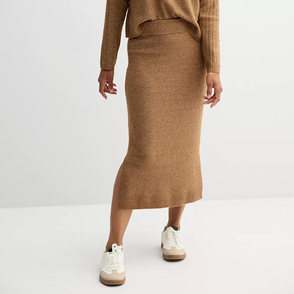 Petite Sonoma Goods For Life® Midi Sweater Skirt, Women's, Size: Small Petite, Tosa Brown Product Image