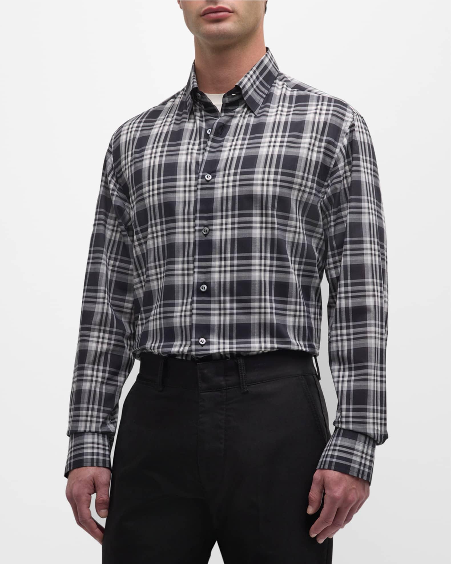 Men's Cotton Plaid Sport Shirt Product Image
