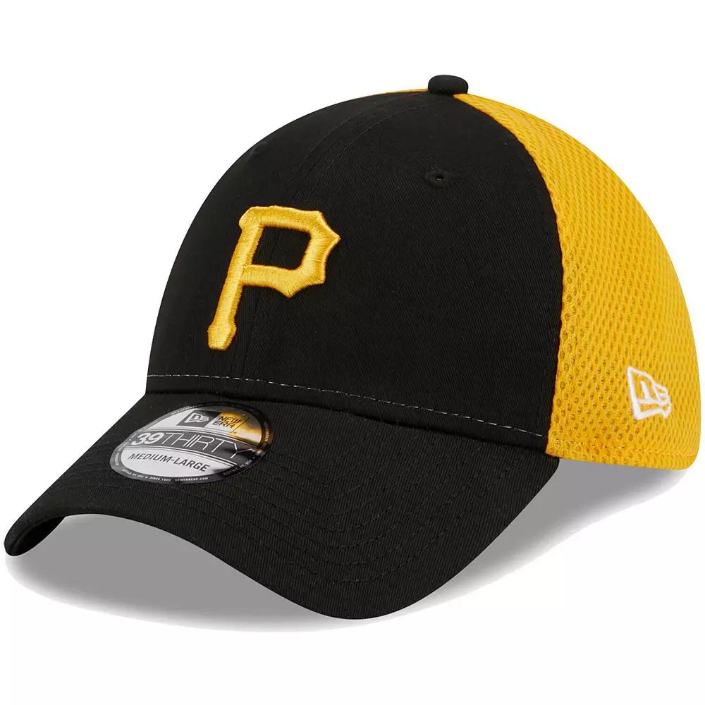 Men's New Era Black Pittsburgh Pirates Team Neo 39THIRTY Flex Hat, Size: Medium/Large Product Image