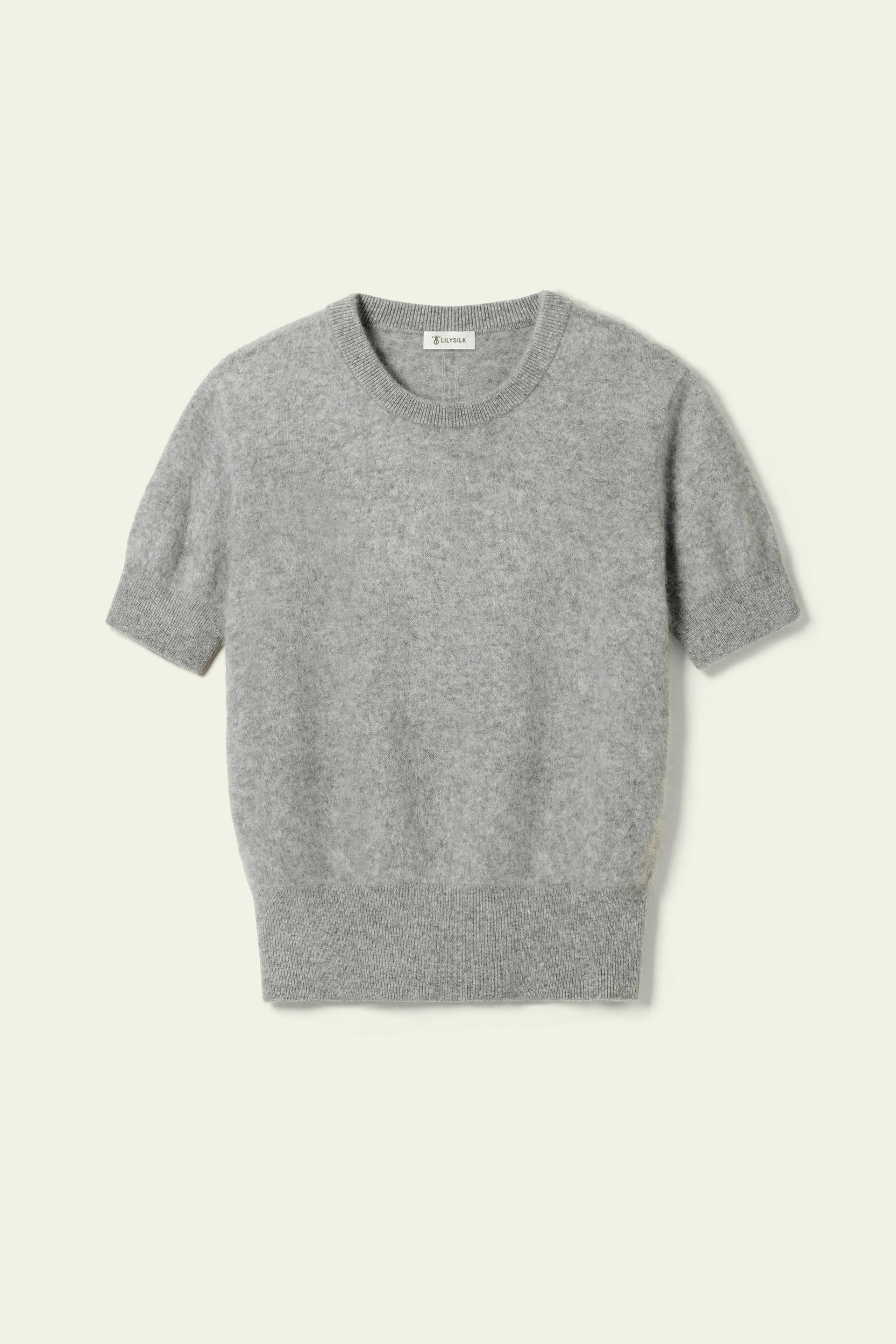 Brushed Cashmere Short-Sleeve Sweater Product Image