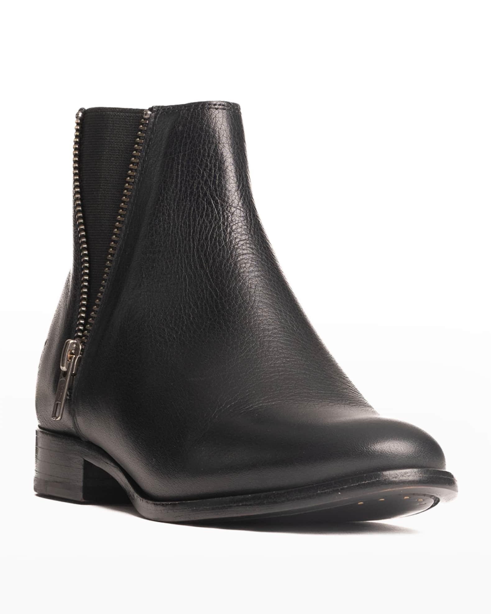 Carly Leather Zip Chelsea Booties Product Image