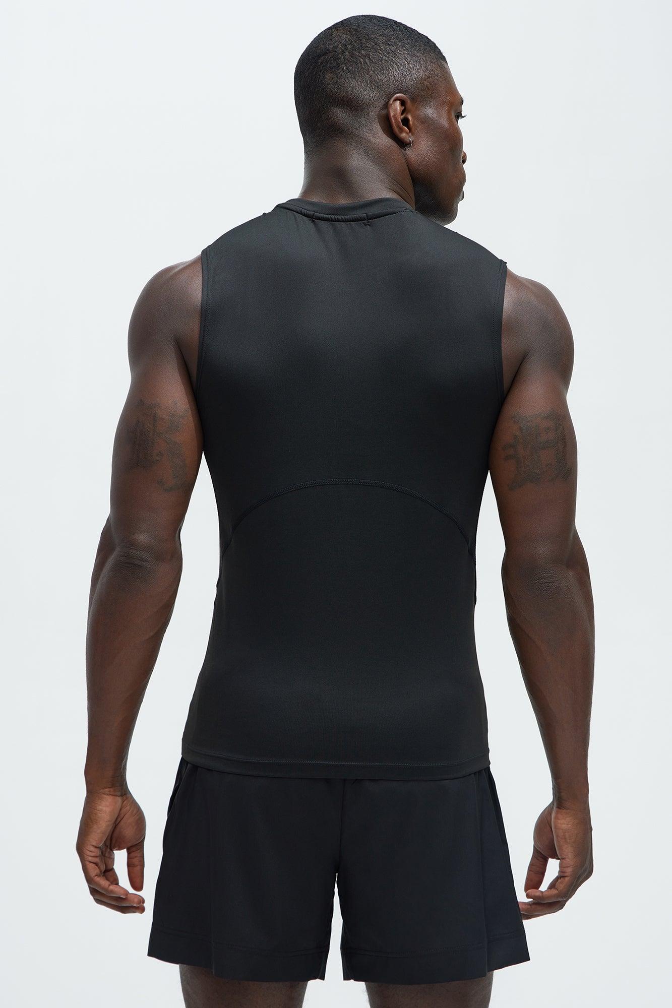 Vital Compression Cut Off Tee - Black Product Image
