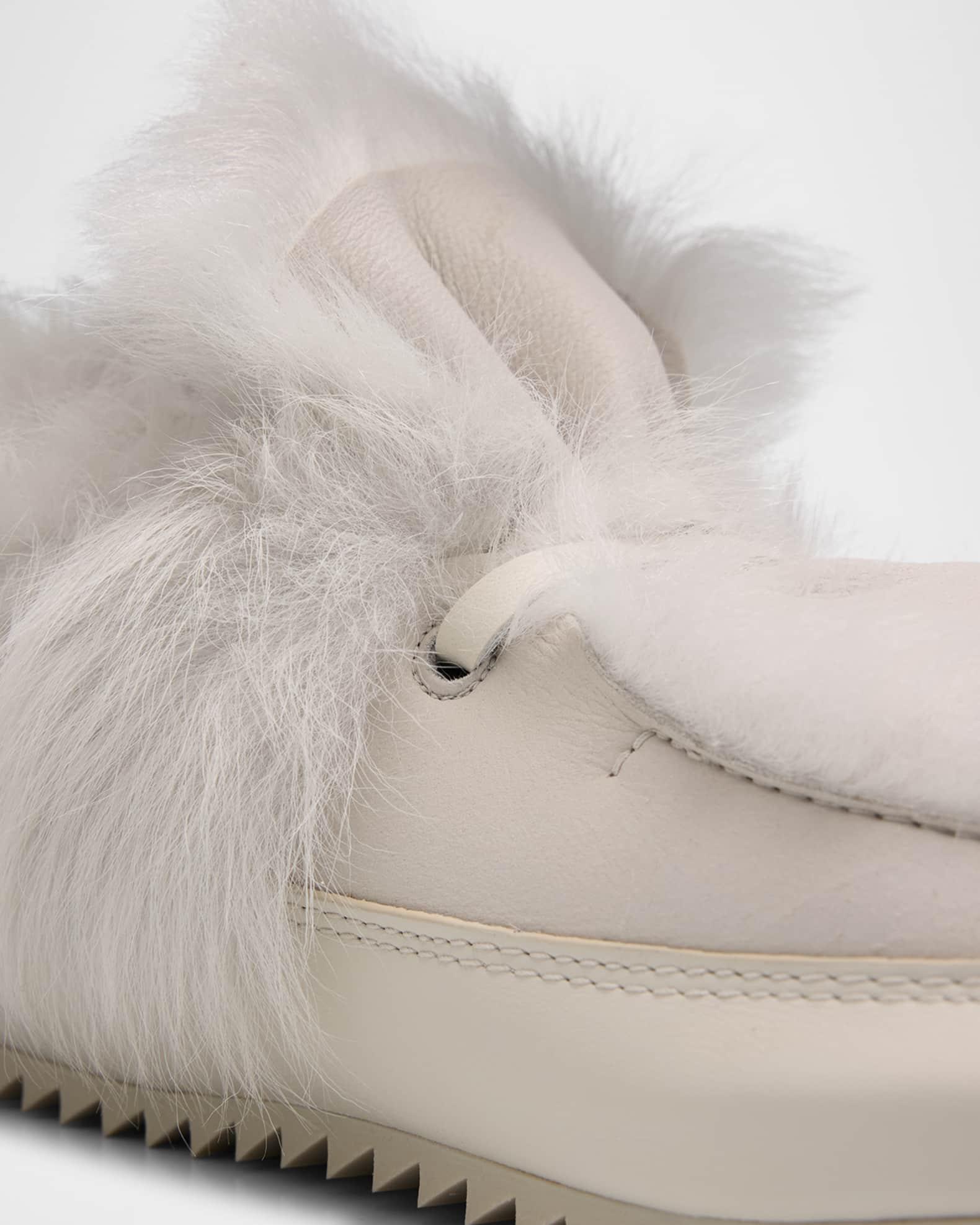 Jadine Fur-Lined Mixed Leather Moccasins Product Image