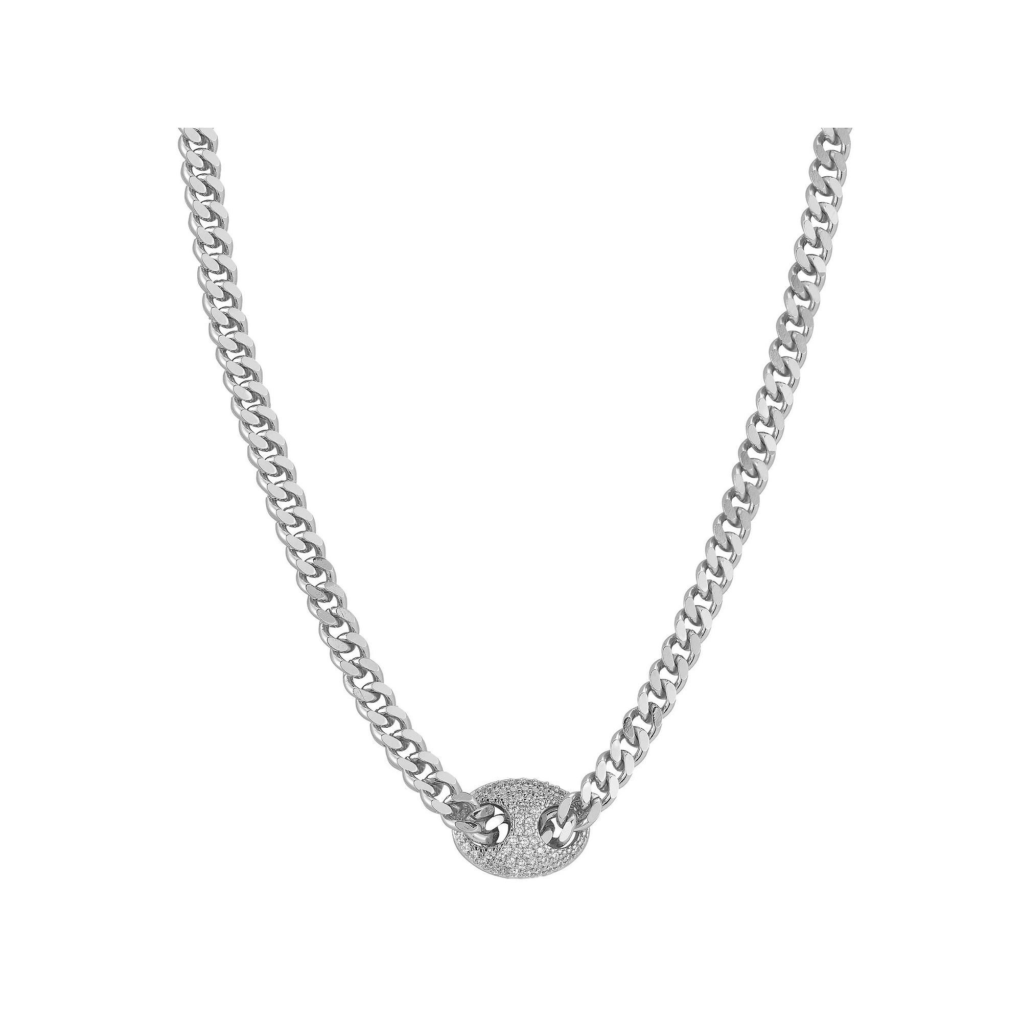 WINX Cubic Zirconia Link Necklace, Women's, Size: 17", Silver Tone Product Image