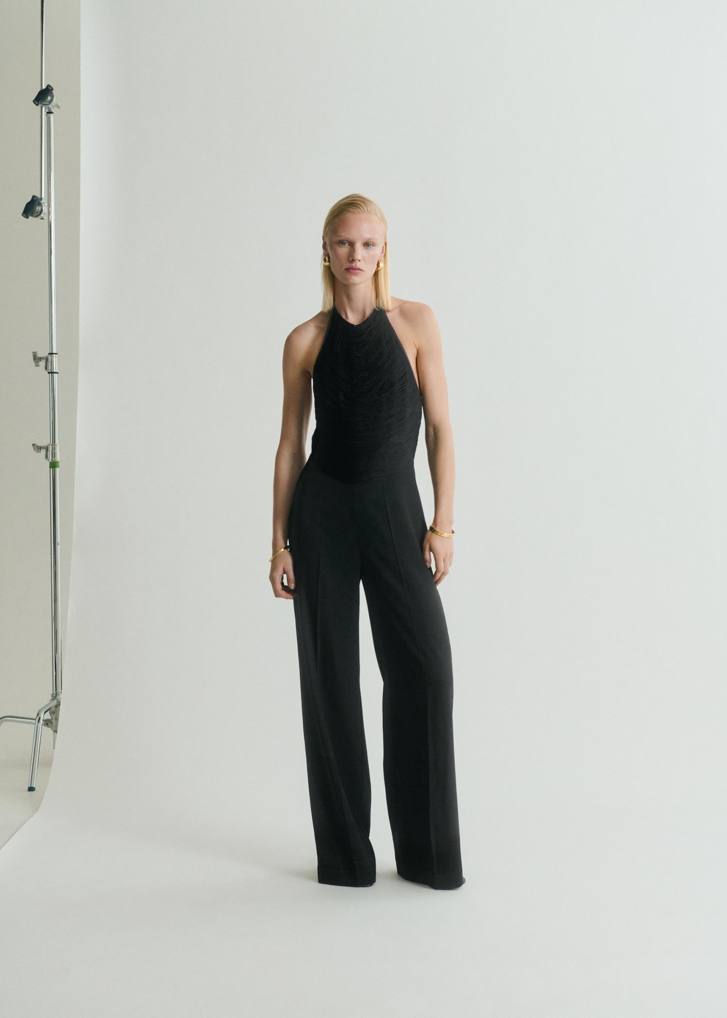 Halter neck jumpsuit - Women | MANGO USA Product Image