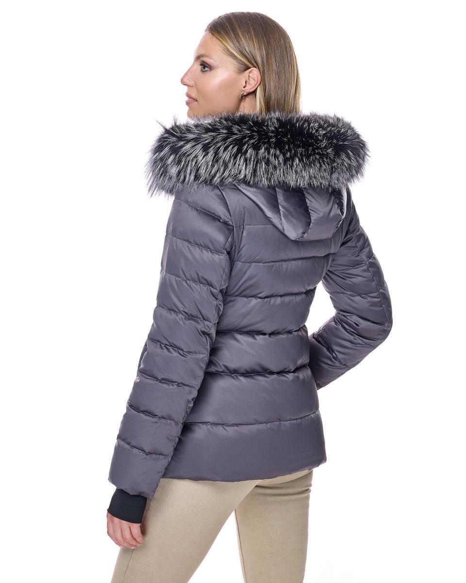Polyester Jacket with Detachable Fox Trimmed Hood Product Image