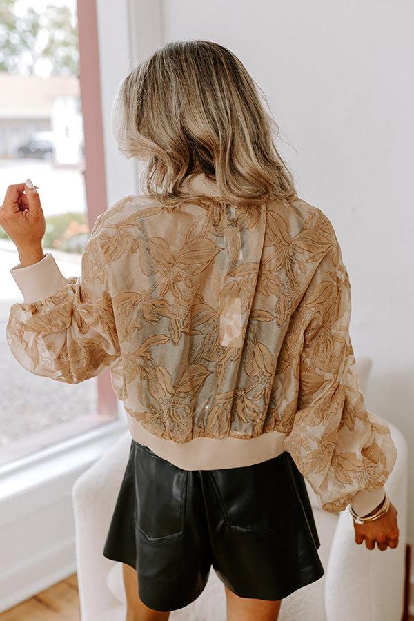 Statement Piece Velvet Burnout Bomber Jacket Product Image