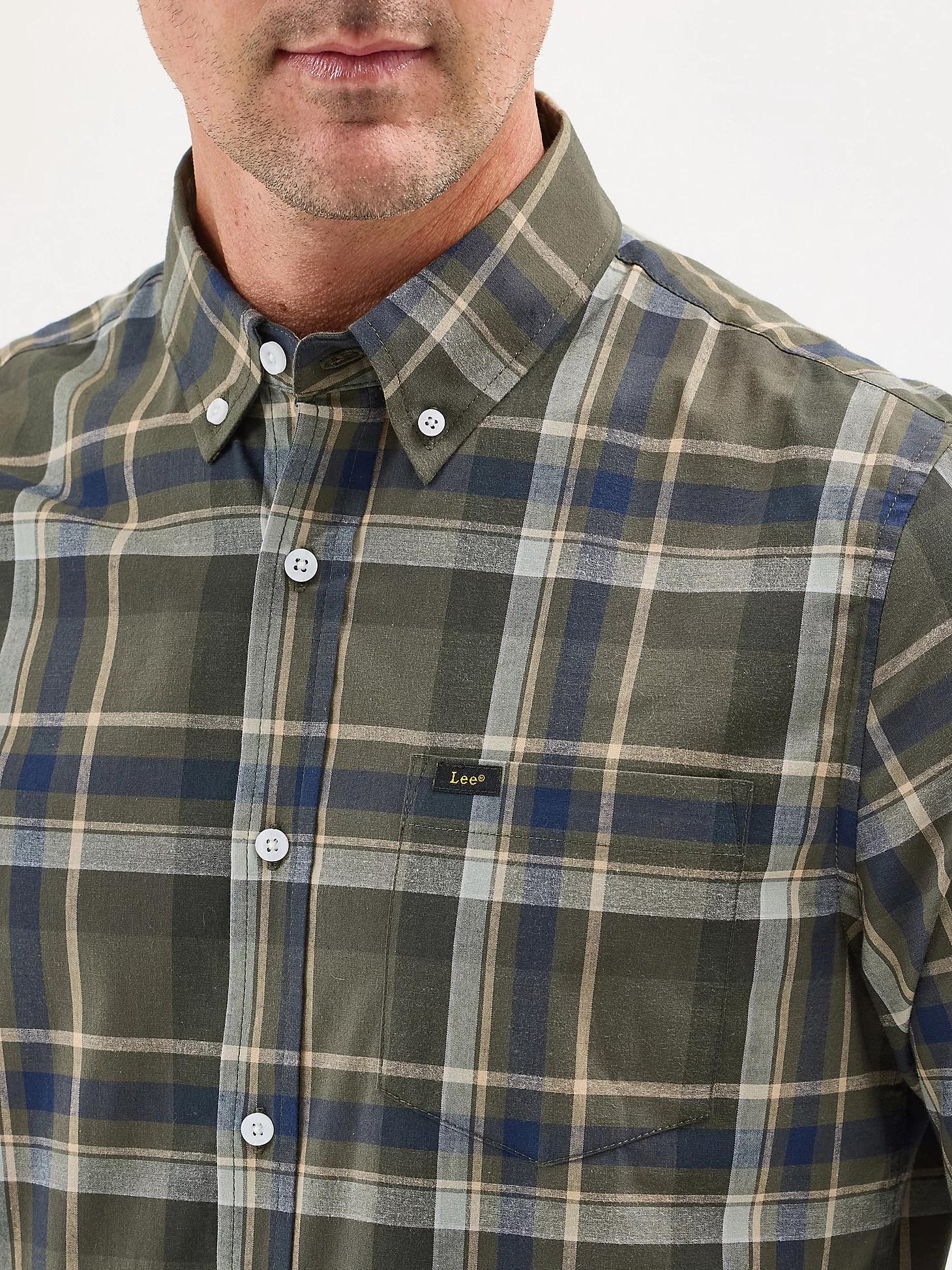 Men's Poplin Long Sleeve Plaid Shirt | Men's Tops | Lee® Product Image