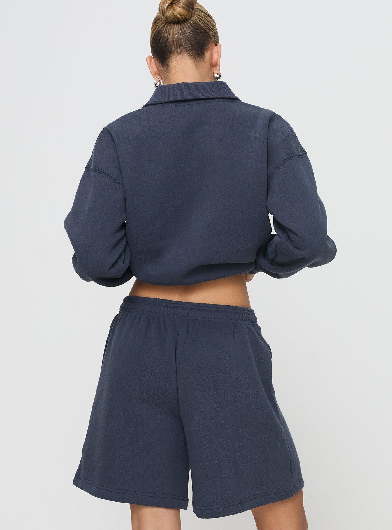 Dream Fleece Longline Shorts Navy Product Image