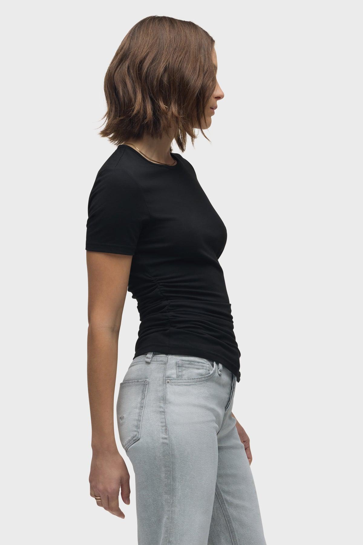 Ruched Crew Neck Top Female Product Image