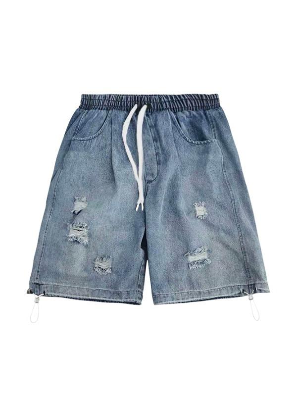 Men's Wash Distressed Skate Denim Shorts Product Image