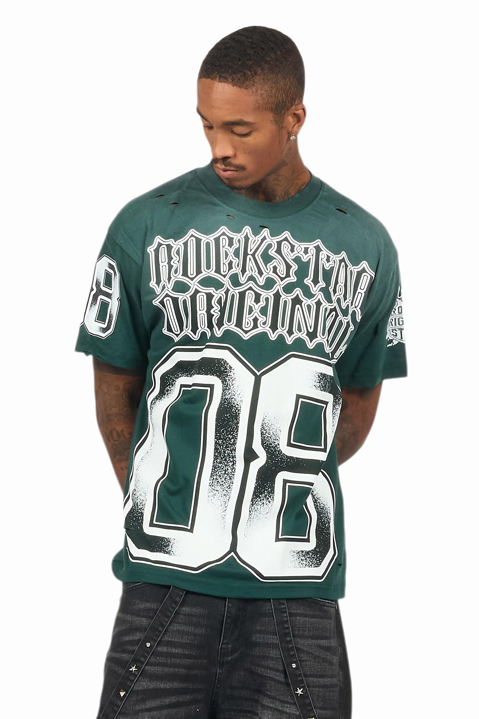 Alim Dark Green Oversized Graphic T-Shirt Male Product Image