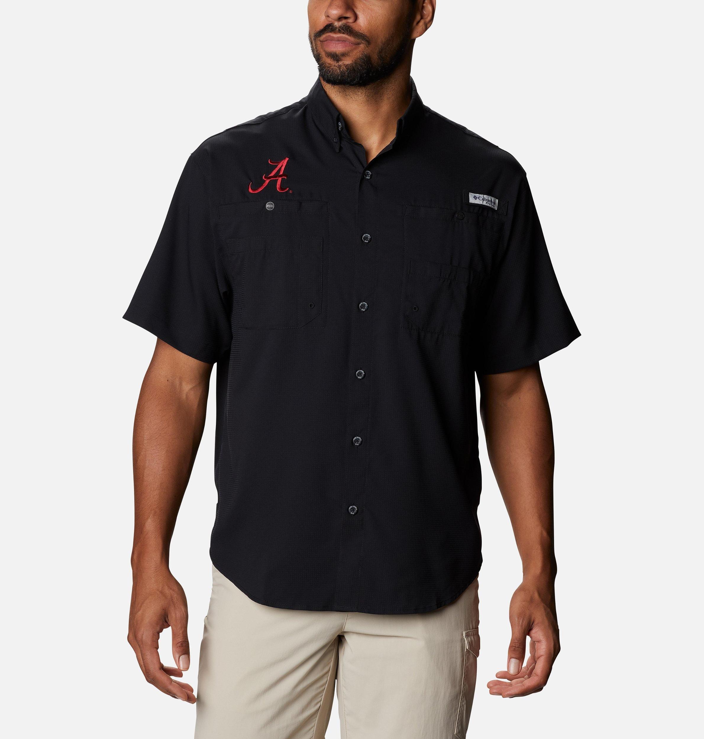 Columbia Mens Collegiate PFG Tamiami Short Sleeve Shirt - Alabama- Product Image