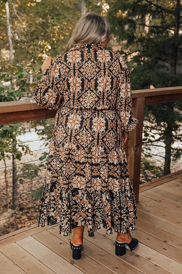 Dream Date Night Button Down Midi Curves Product Image