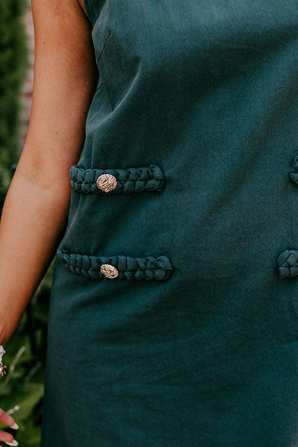 Apple Cider Sippin Mini Dress in Hunter Green Product Image