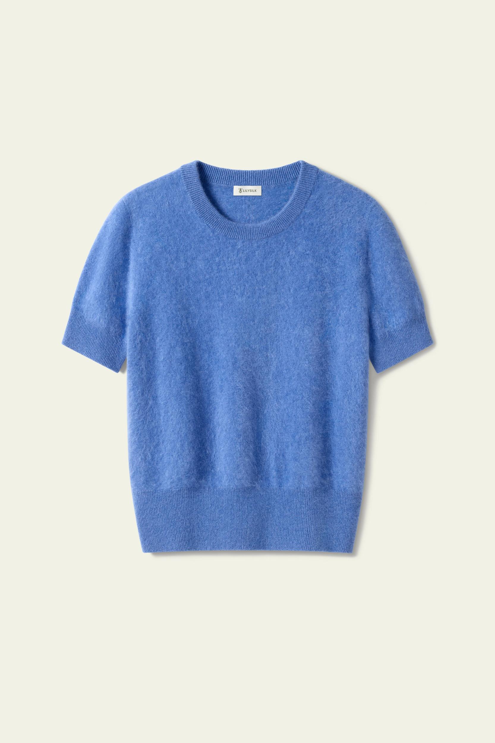 Brushed Cashmere Short-Sleeve Sweater Product Image