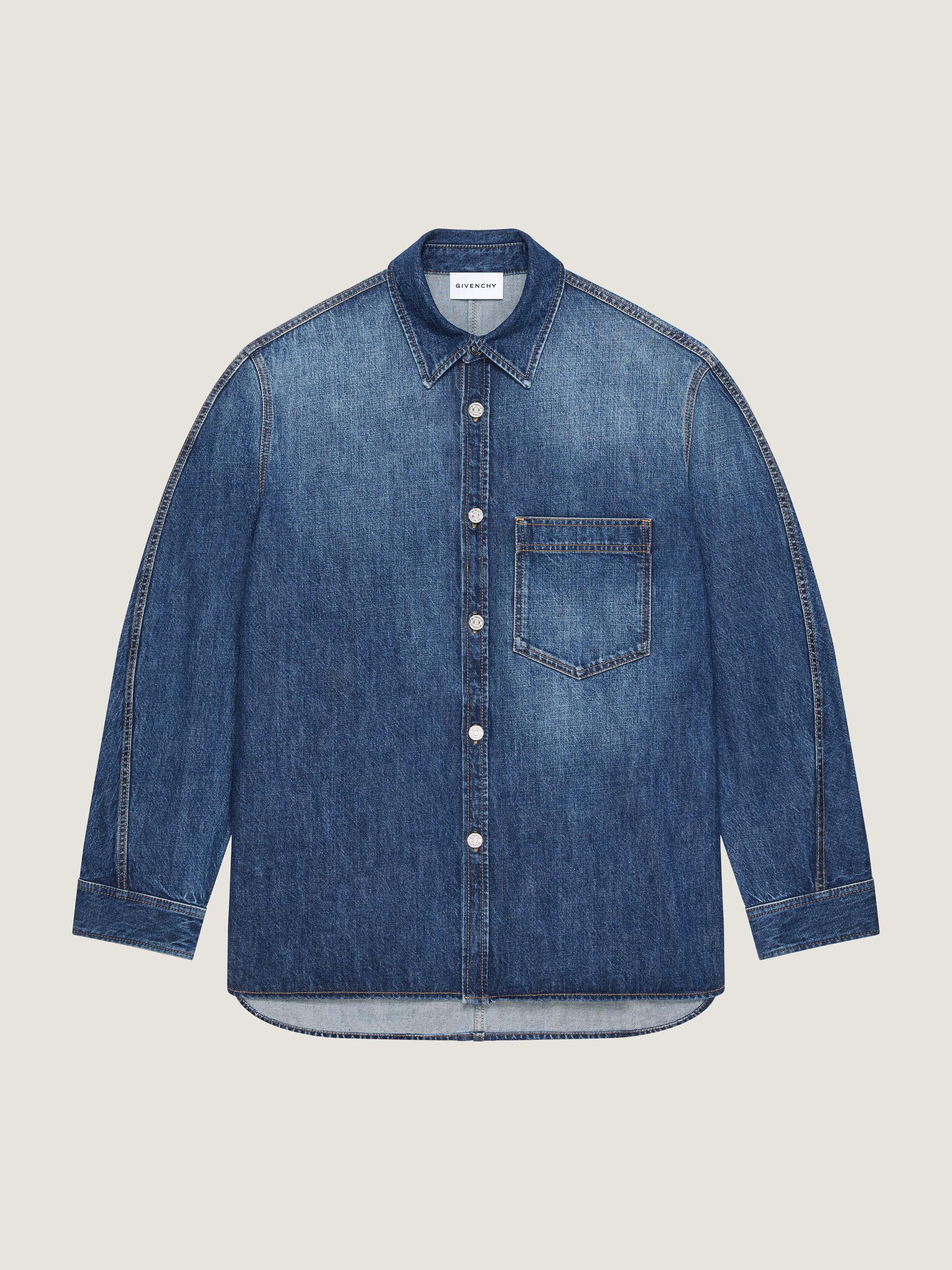 Couture Seam overshirt in washed denim Product Image