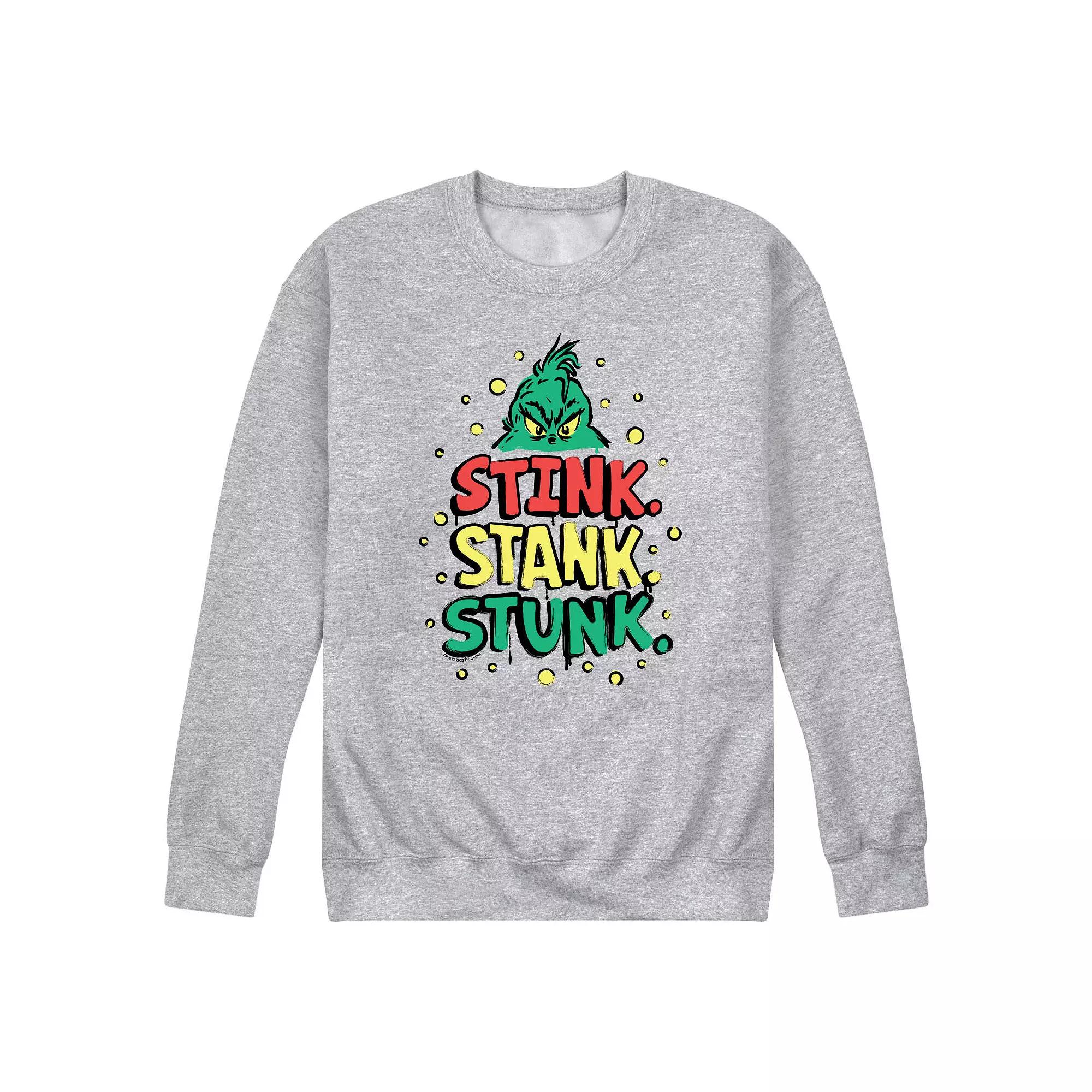 Men's Dr. Seuss The Grinch Stink Stank Stunk Fleece Sweatshirt,  Product Image