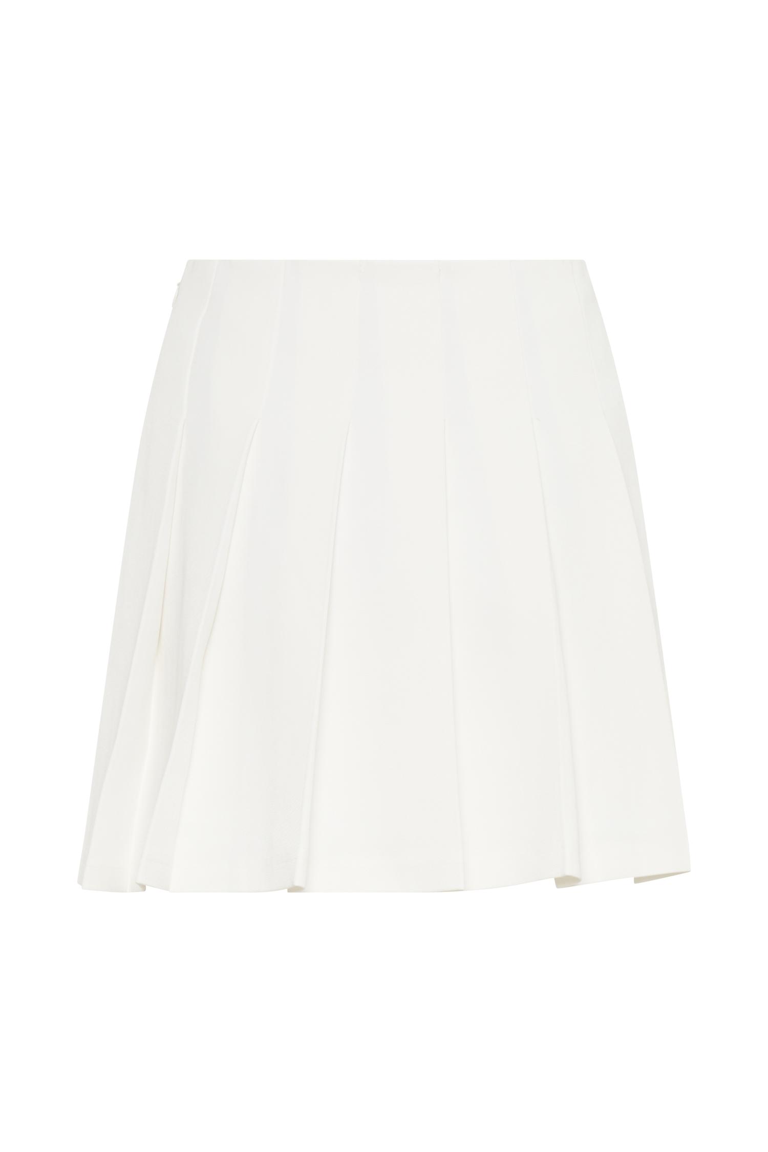 Julianna Cotton Pleated Mini Skirt - White Product Image