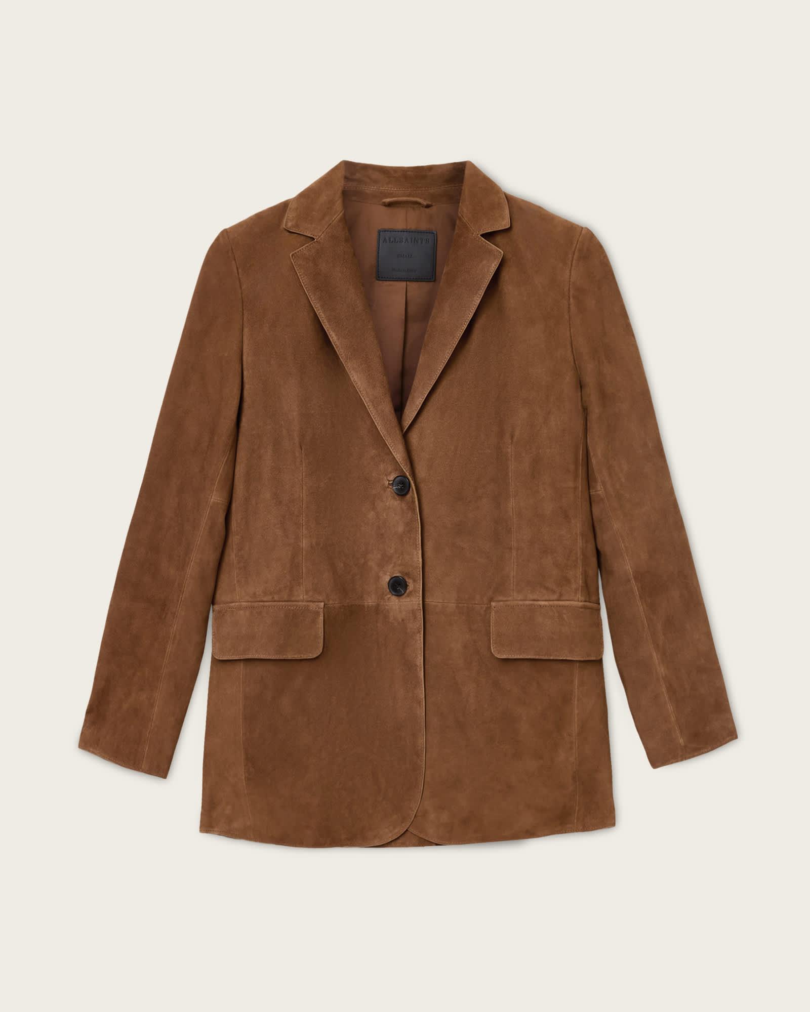 Arna Suede Blazer SUGAR BROWN | ALLSAINTS US Product Image