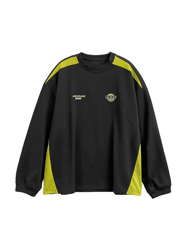 Men's Contrast Color Splice Print Sweatshirt Product Image