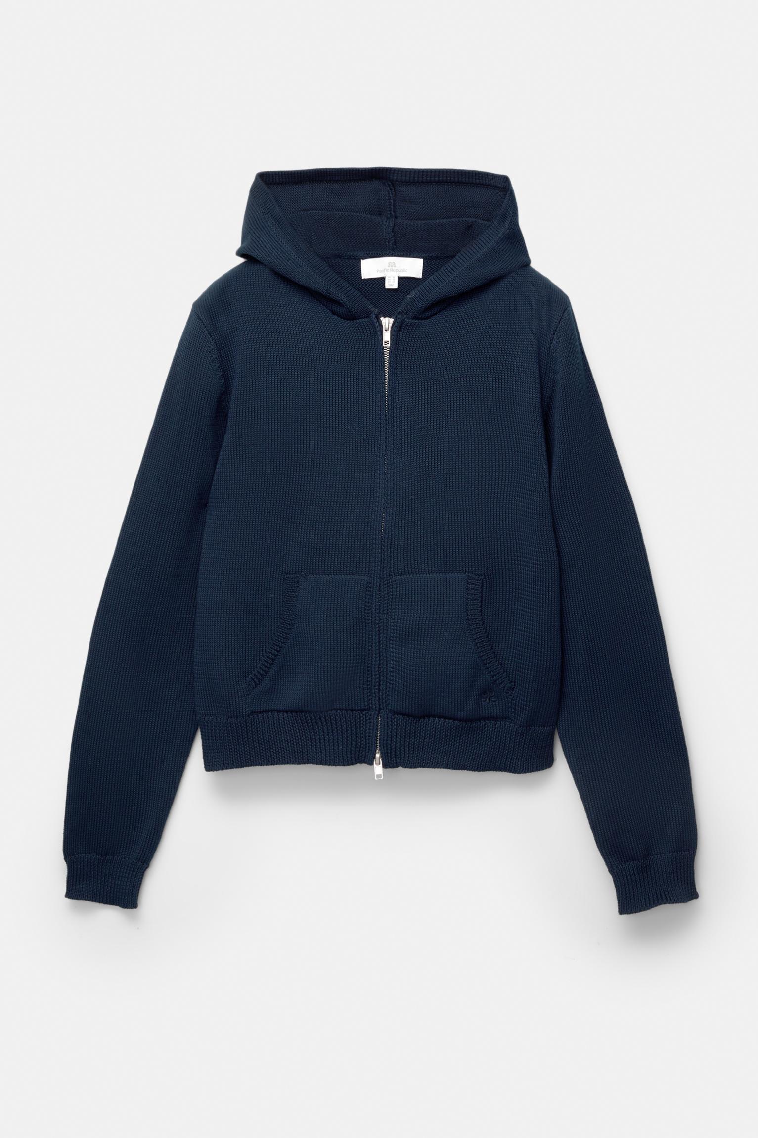 Zip-up hooded cardigan Product Image
