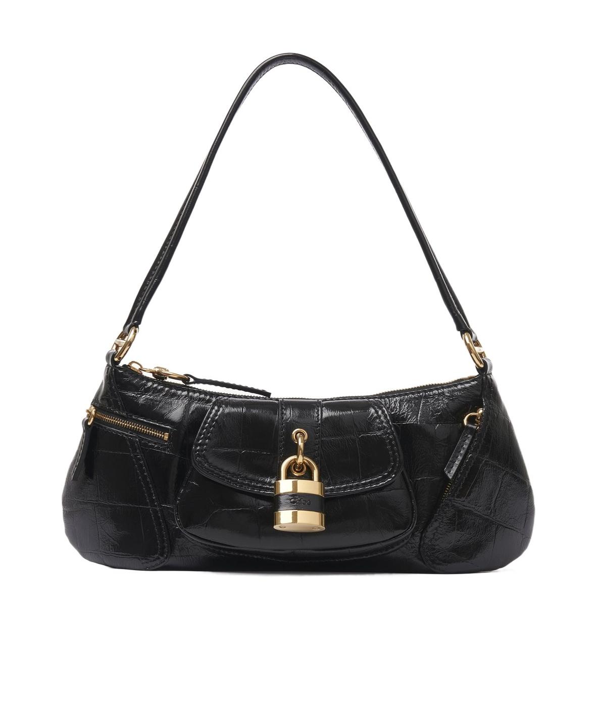CHLOÉ The 99 Embellished Textured-leather Shoulder Bag In Black Product Image