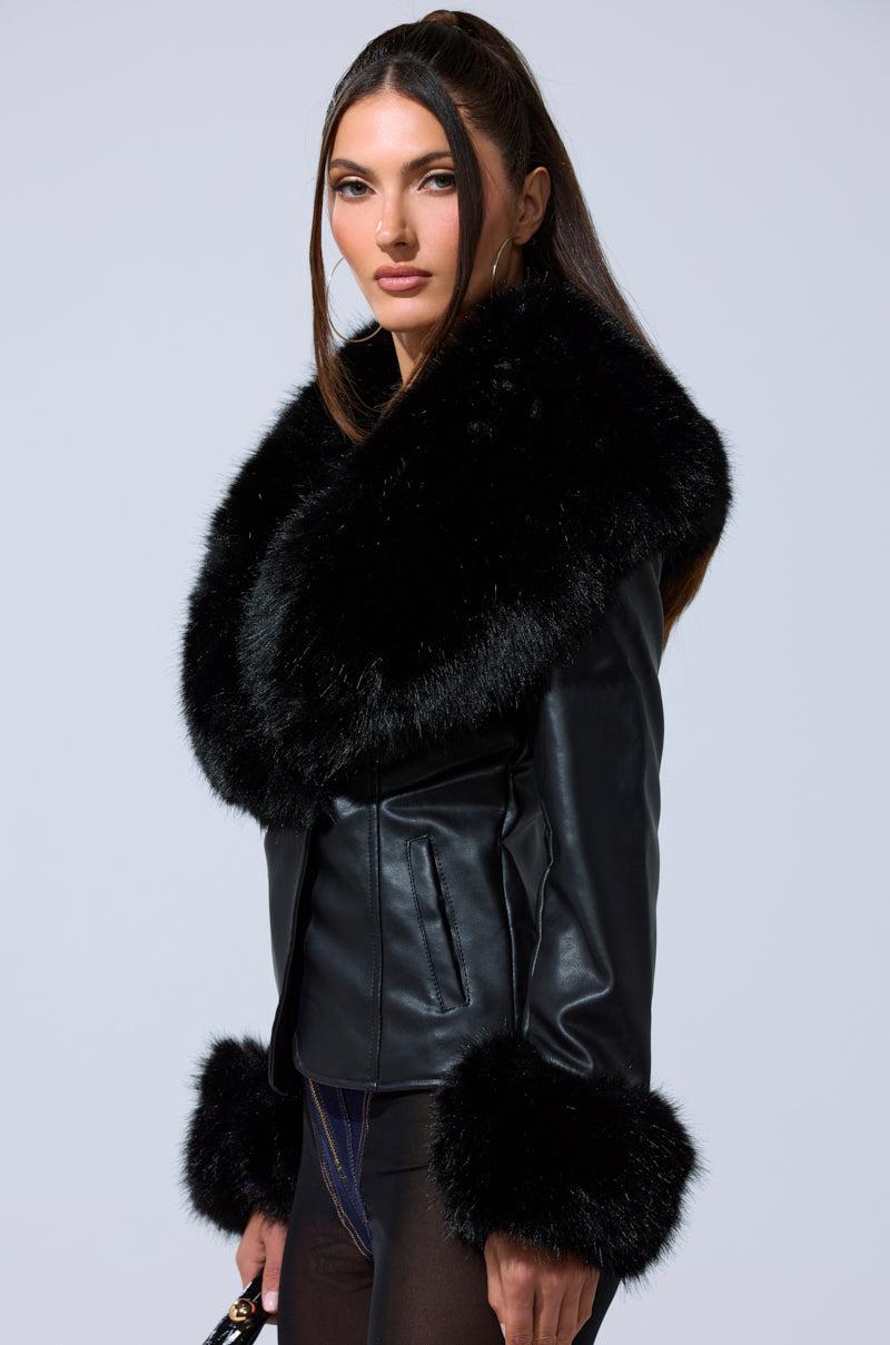 CELESTE FUR TRIM BLAZER Product Image