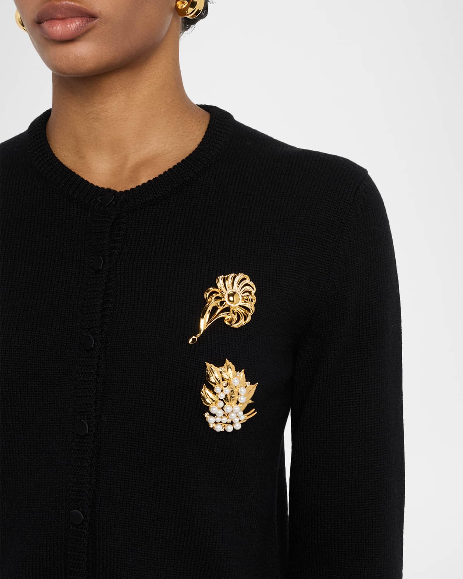 Brooch Crewneck Cardigan Product Image