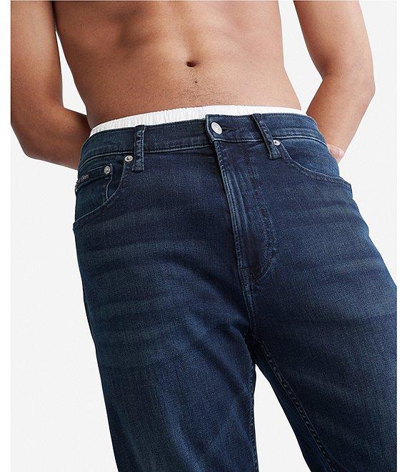 Calvin Klein Standard Straight Fit Stretch Denim Jeans Product Image