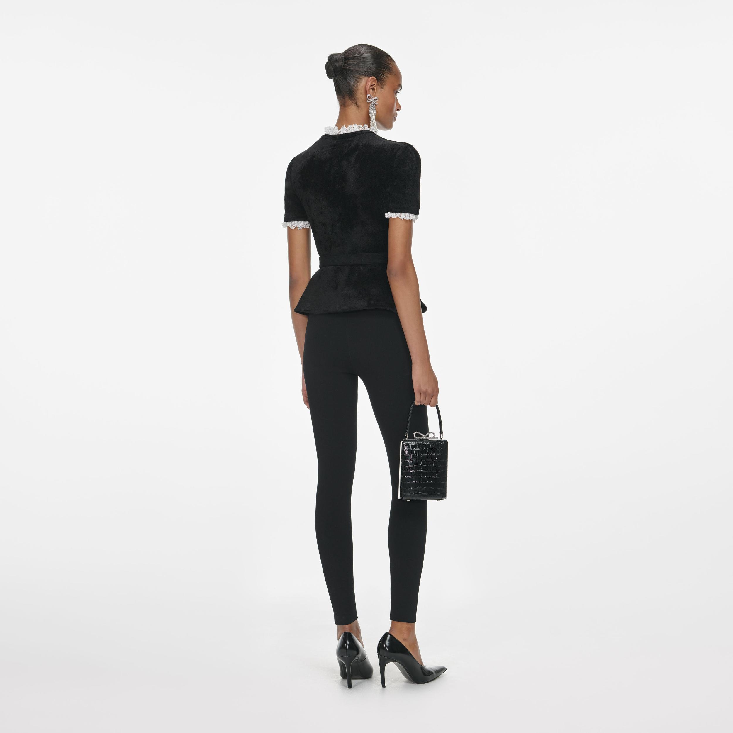 Black Chenille Knit Top Product Image