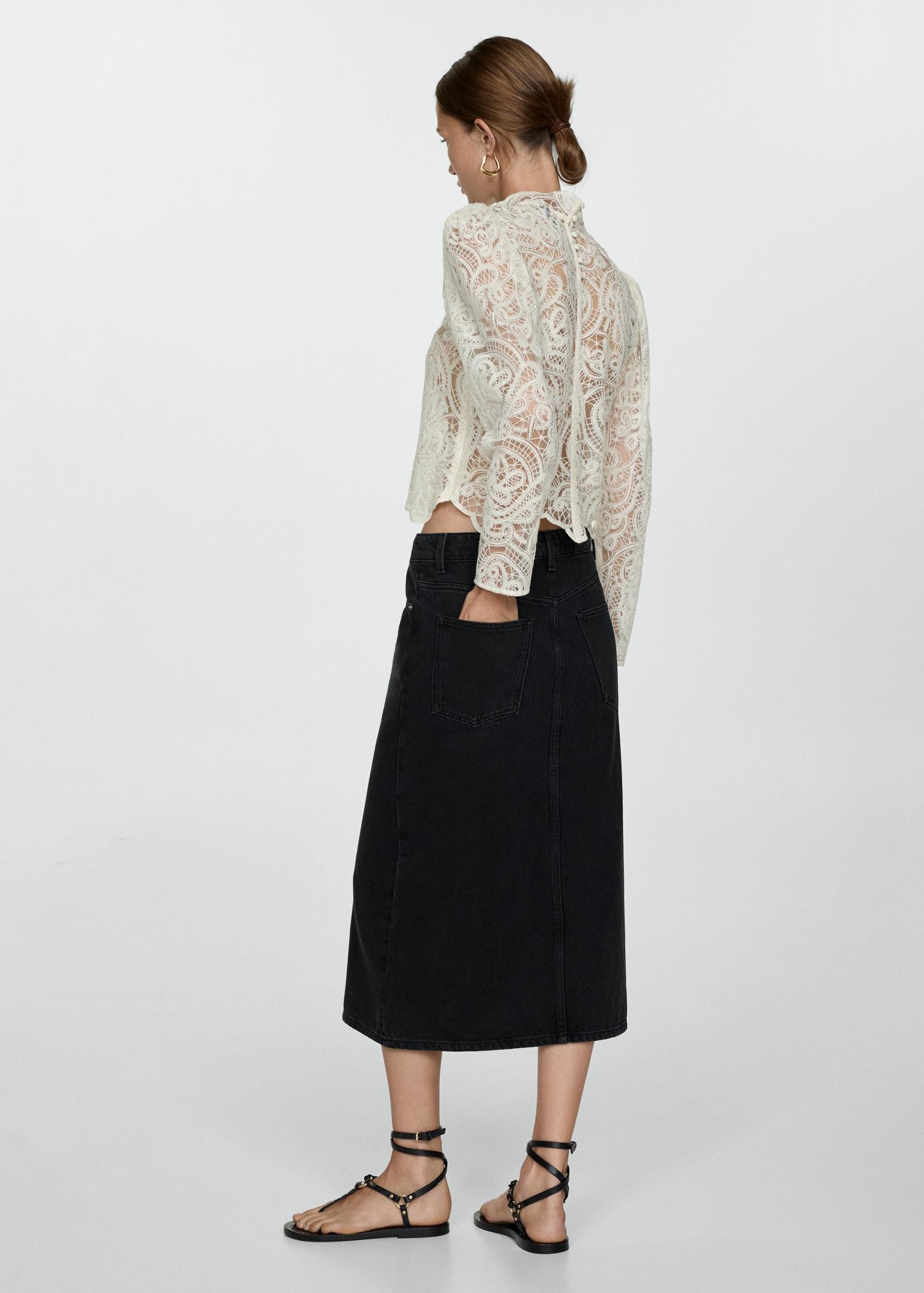 Denim midi-skirt - Women | MANGO USA Product Image