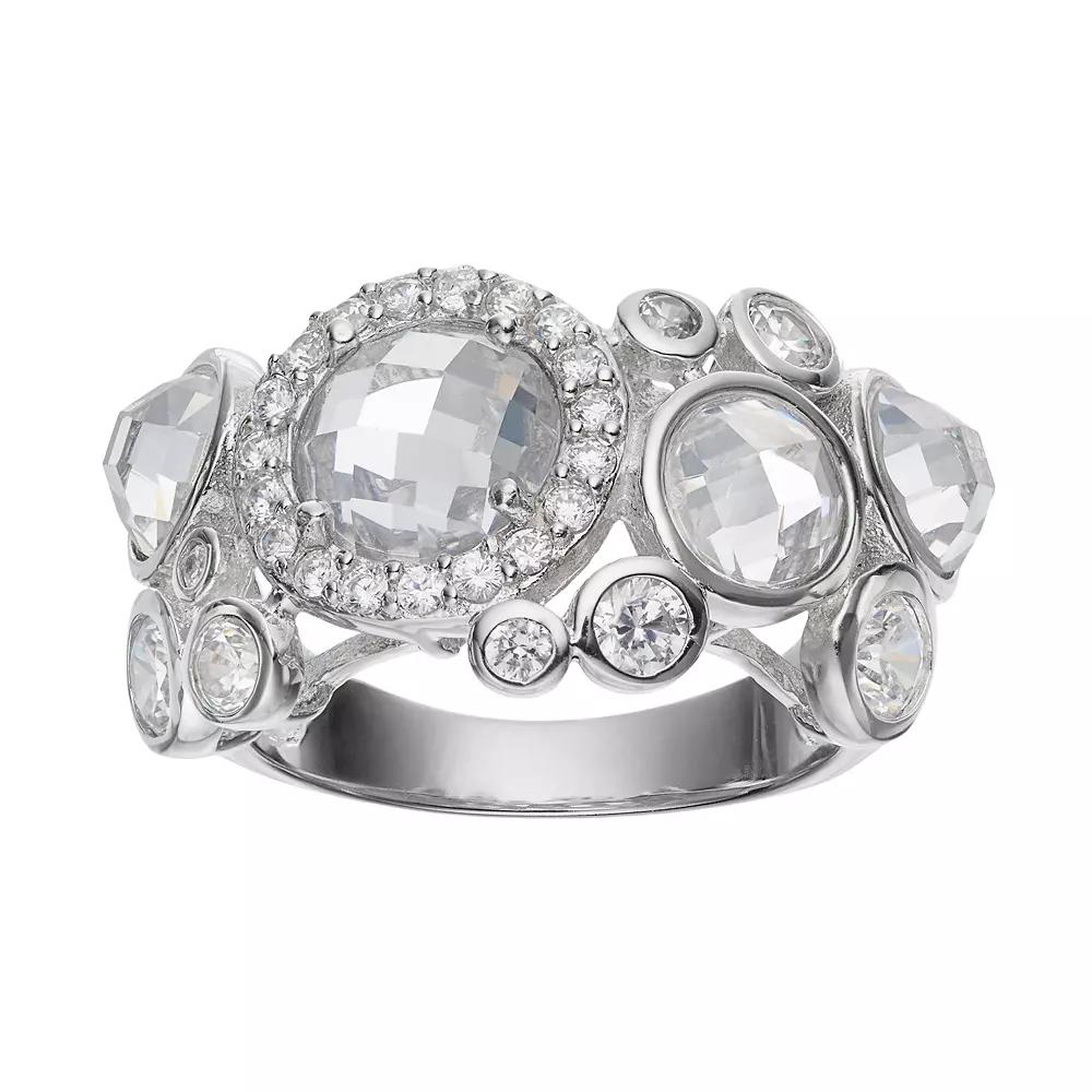 Sophie Miller Sterling Silver Cubic Zirconia Cluster Ring, Women's, Size: 6, White Product Image