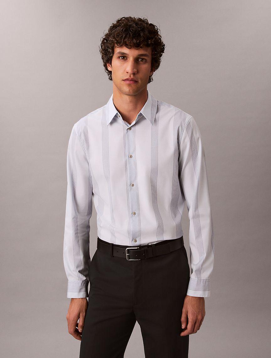 Yarn-Dyed Stripe Supima Stretch Slim Shirt Product Image