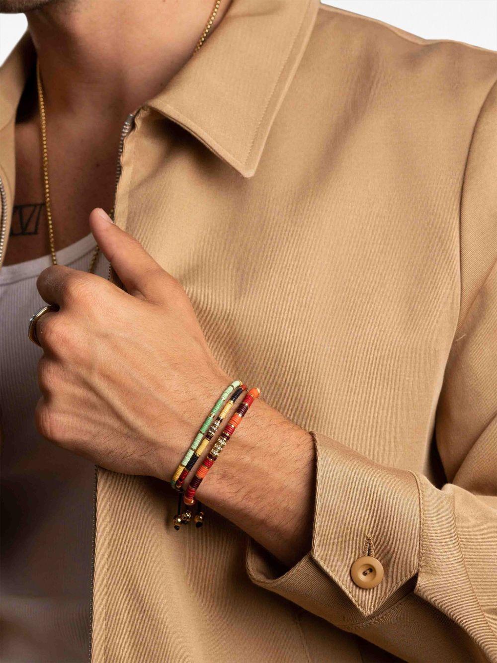 logo-plaque beaded bracelet Product Image