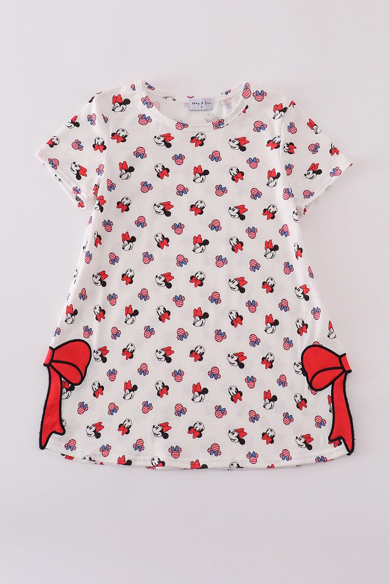 Bow applique print mom&me dress Product Image