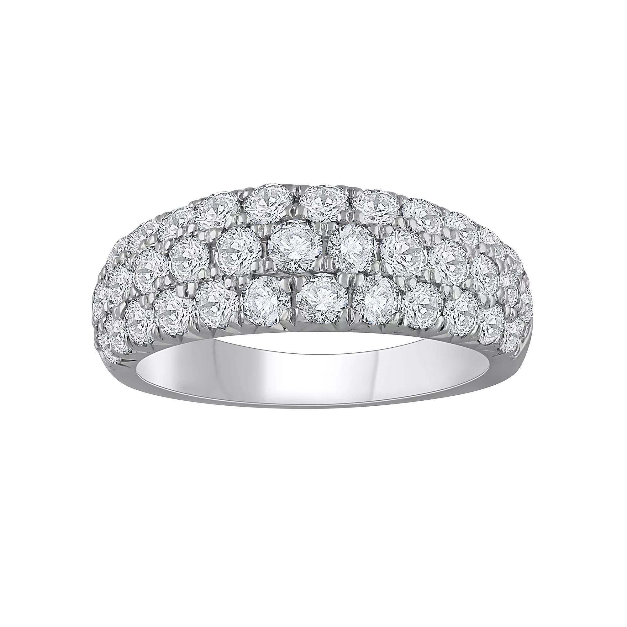 Diamond Medley 14k White Gold 2 Carat T.W. Lab-Grown Diamond Anniversary Ring, Womens 14k Whgold Product Image