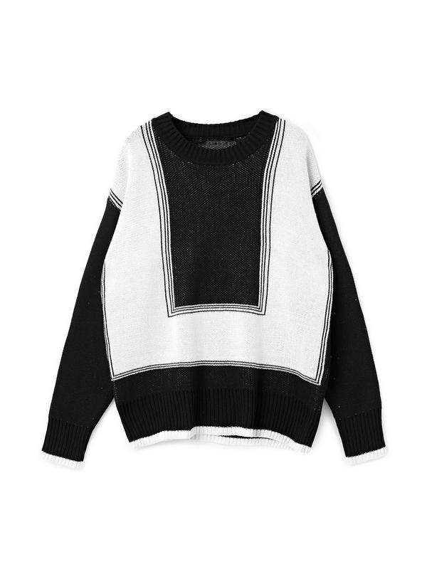 Men's Color Block Crew Neck Sweater Product Image